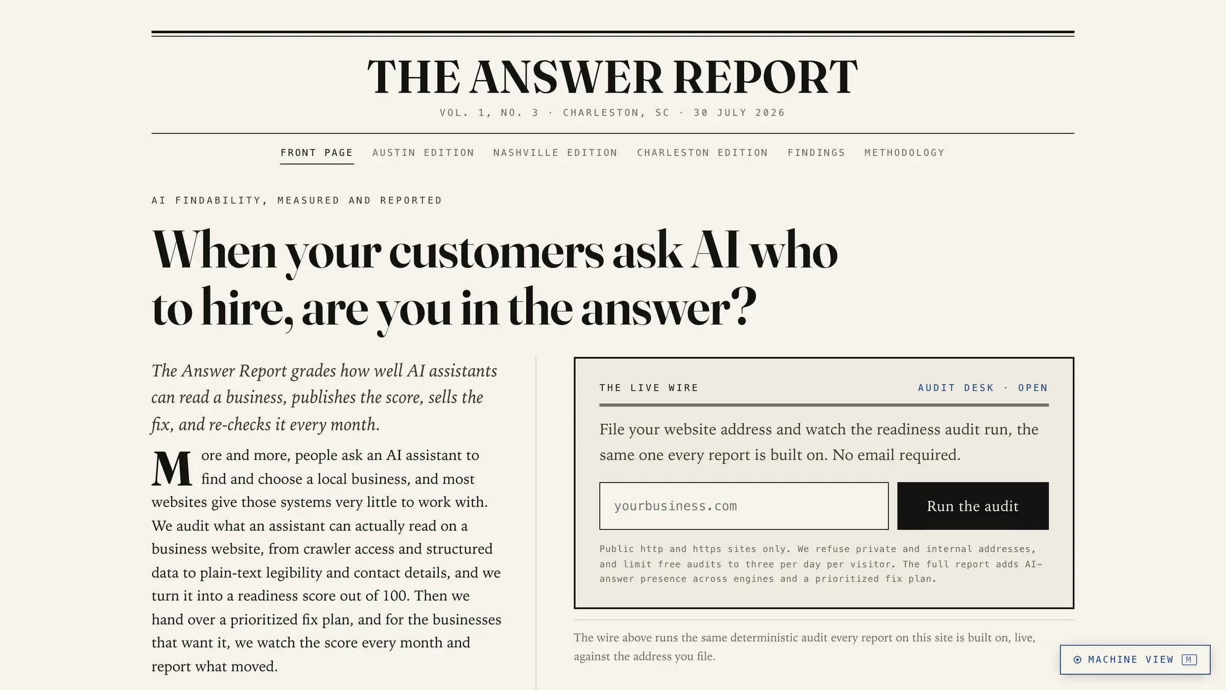 The Answer Report