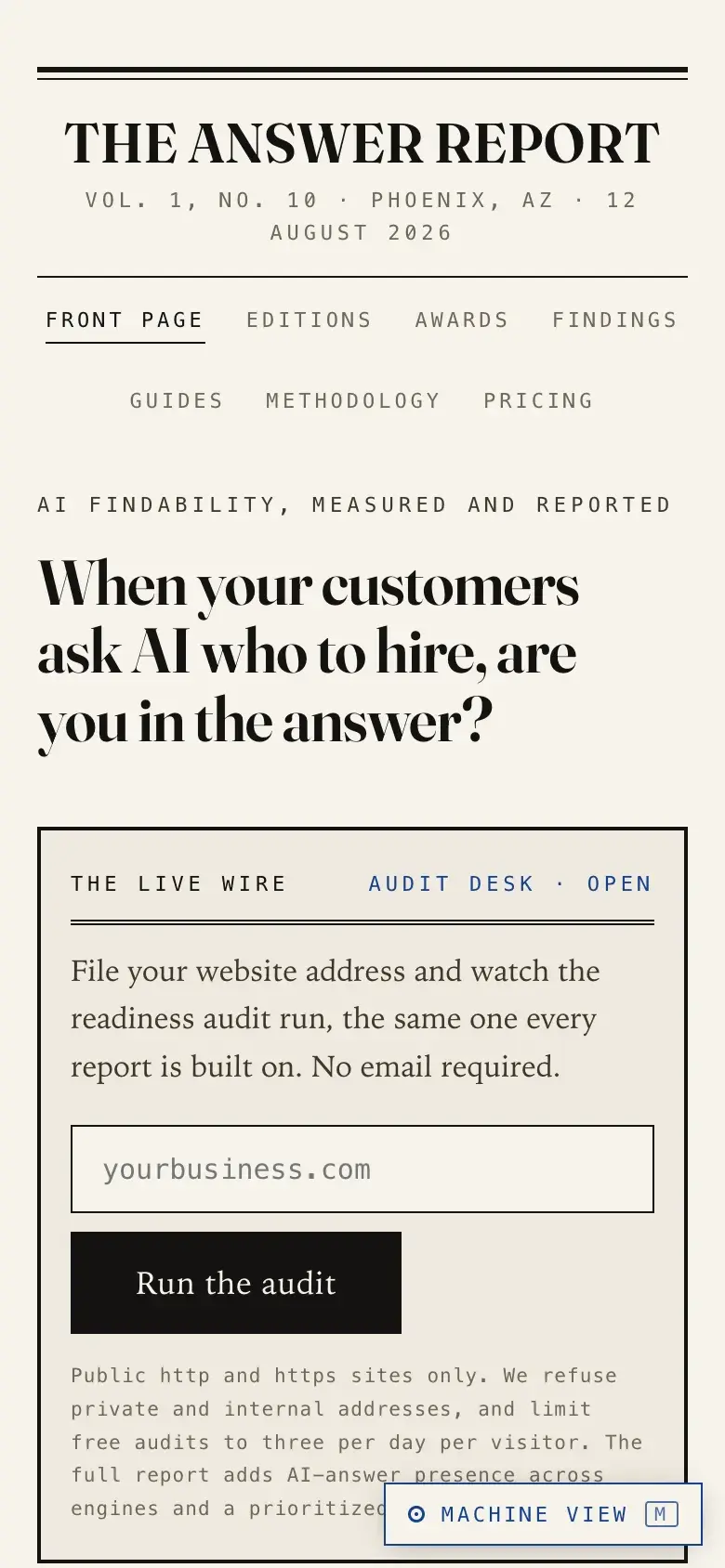 The Answer Report