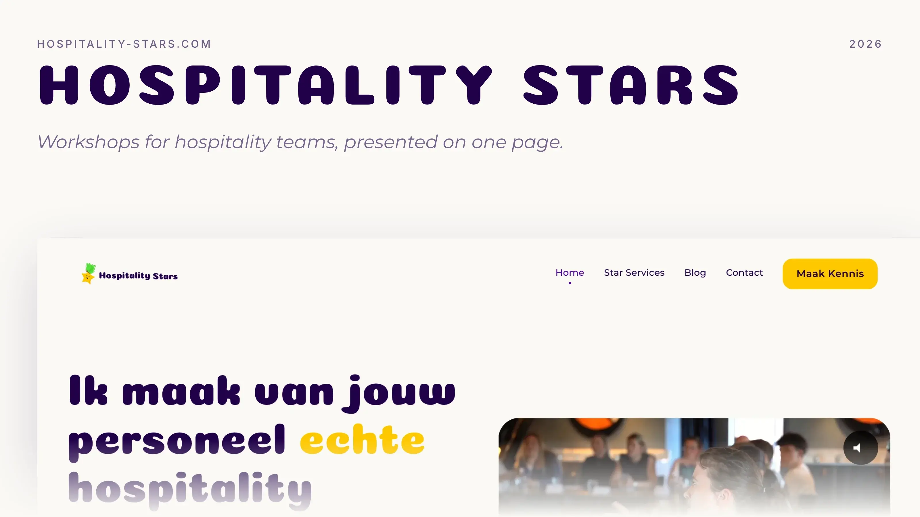 Hospitality Stars workshops site