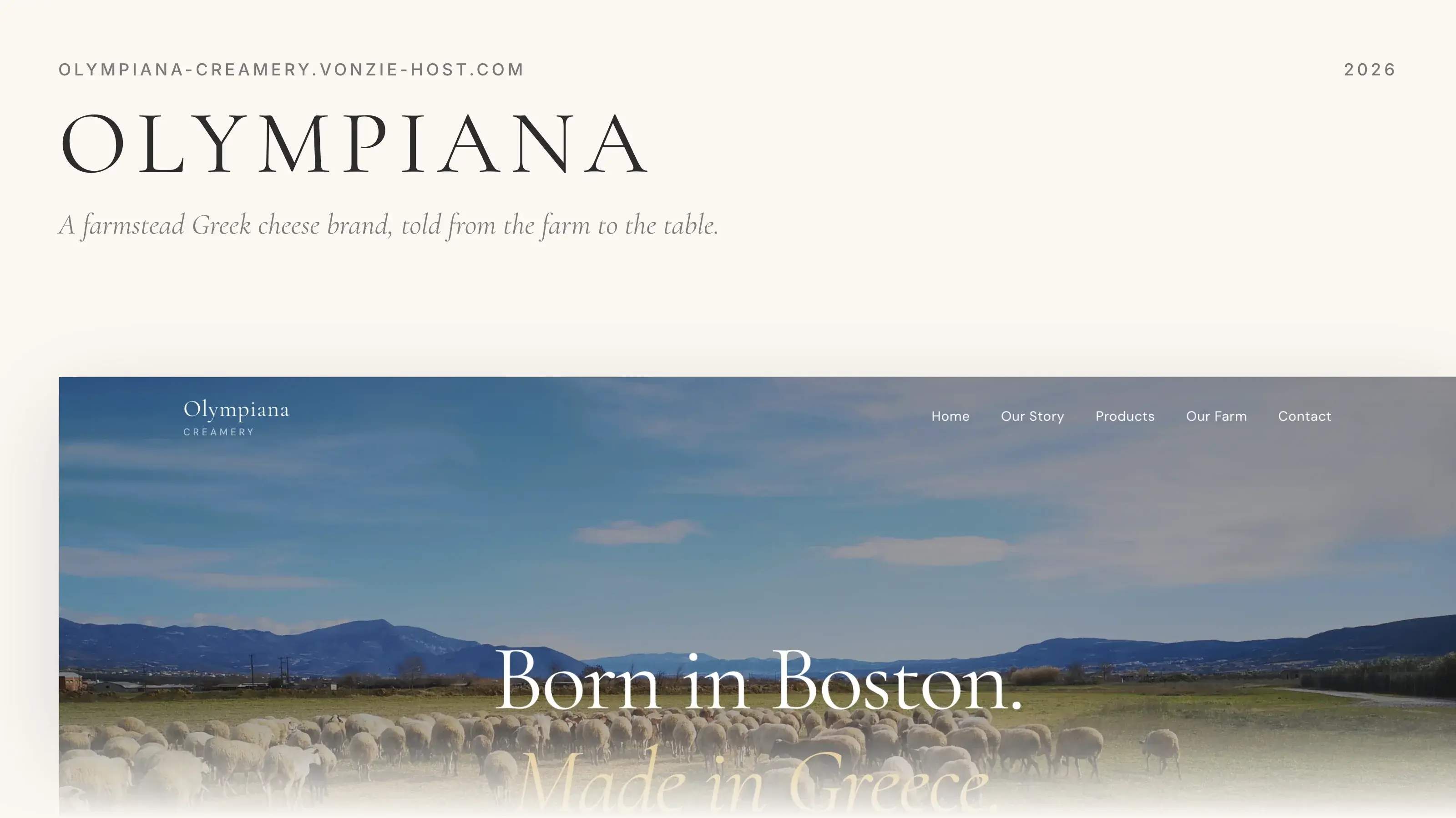 Olympiana Creamery artisan dairy site