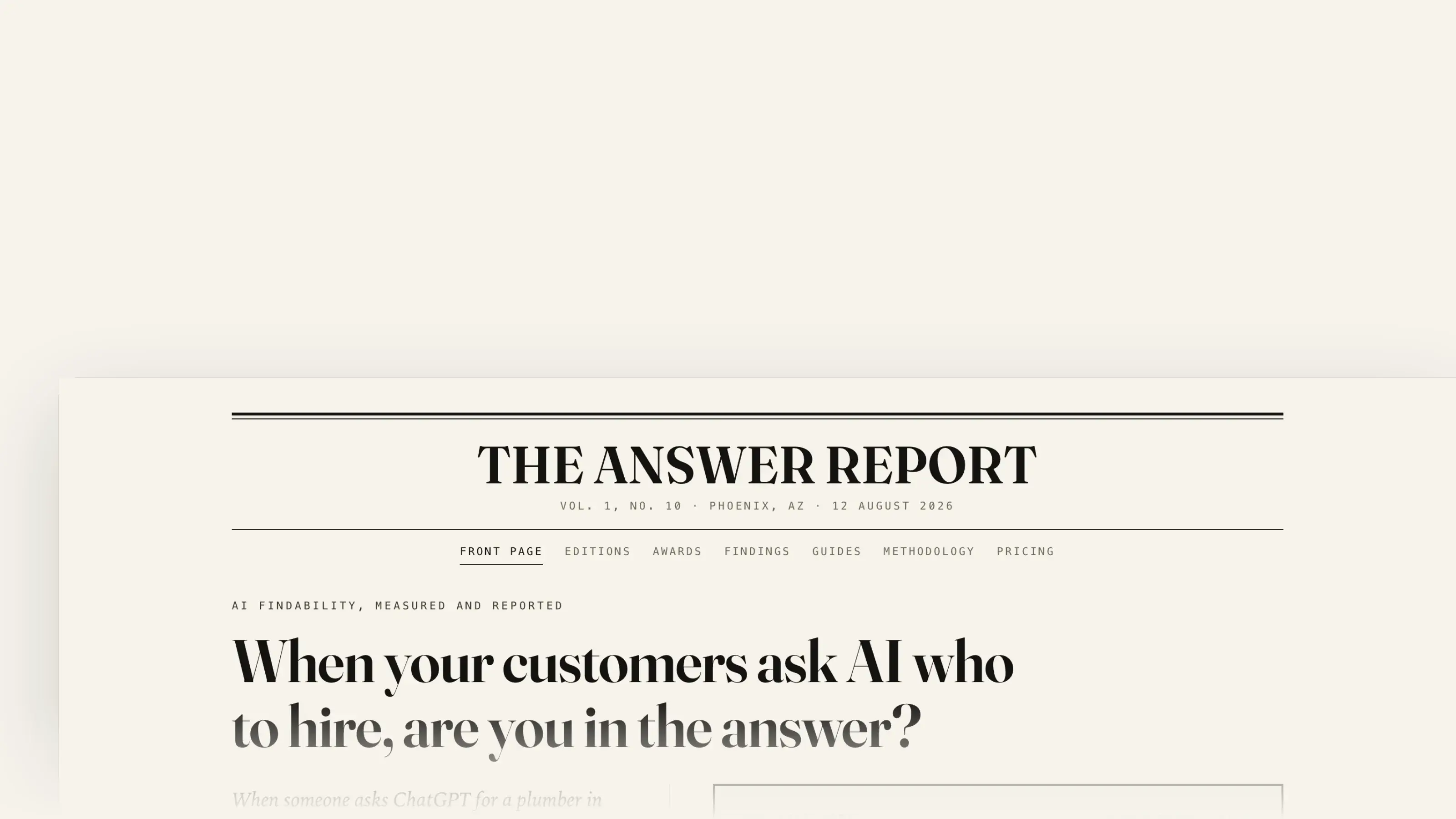 The Answer Report